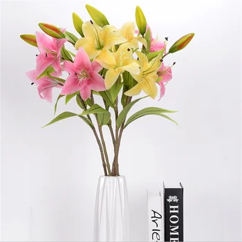 1 клонка 70 см дължина лилия изкуствени цветя за направи си САМ сватбени и семейни идеи за декорация на открито офис декор абитуриентски празник