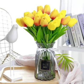 10pc Silicone Реал Touch Tulip Flower Jak Żywe Гелеві Тюльпани Сіліконові Flores Artificiais Com Frete Gratis Sztuczne Tulipany