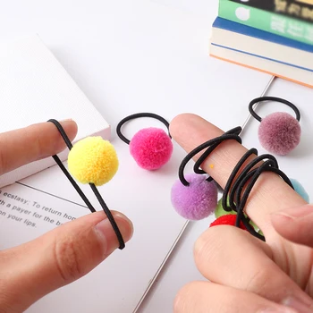 10шт сладък животни косата топката пръстен за коса на момичето дъвка ластични ленти за коса Корейски шапки детски Аксесоари за коса, украса