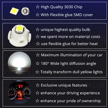 WLJH 10x Нео V led лампа 90010-01122 Лампа за Управление на нагревател на променлив ток, за Toyota Corolla 2009-2013; RAV4 2006-2012; за Матрица 2009-