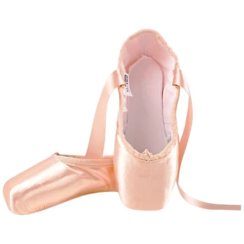 Продажба Сатен Балетные Pointe Обувки Професионални Момичета Дами Балерина Танцови Обувки С Панделки