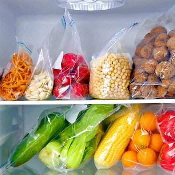 15-30 бр. Силиконова Чанта За съхранение на продукти, Множество Чанта за съхранение на пресни плодове и зеленчуци, Запечатани чанта за камера на хладилник, Запечатани чанта с цип за хранене
