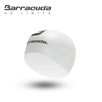Силикон с дълга коса плавательной шапки Barracuda водоустойчивый за възрастни хора, жени-бял цвят