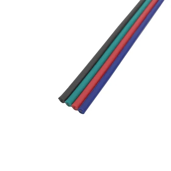 1 m 2 m 5 m 4 Цвята 22AWG 4pin RGB Удължител на Кабела Проводник с Изолация от PVC Кабел Led Конектор за 5050/3528 Ивица Светлина/Модул и т.н.