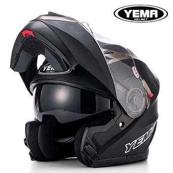 YEMA Мотоциклет шлем полнолицевой състезателна каска на мотоциклет с Двойно сенника Женски мъжки панти casco мото каски capacete