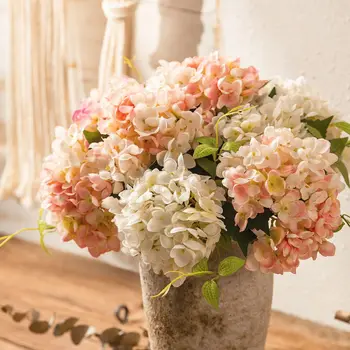 13 цветя, изкуствени цветя, клон хортензия домашен сватбен декор есента коприна пластмасов цвете сам цветен букет вечерни украса