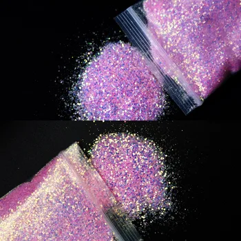 50 г/пакет UV Цвят, което променя Блясък За нокти, Захар, 10 Цвята, Смесен Размер, Лъскави Люспи, Холографски Лак с пайети, Маникюр, направи си сам, Декор, Люспи C152