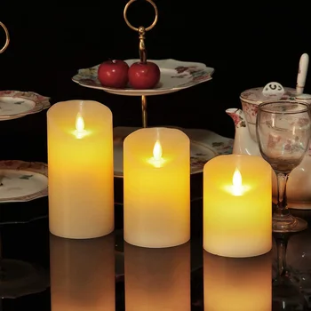 Беспламенный Led Лампа за Свещи Ярки Чай Лампа На Батерии с Реалистични Пламък Празничен Ден, Свети Валентин, Сватбен Начало Декор