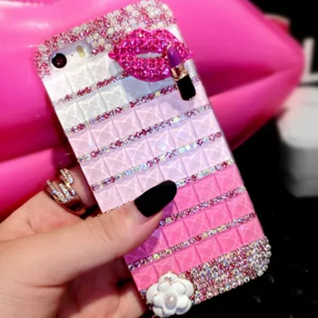 Моден Мек калъф за мобилен телефон с декорация във формата на кристали, диаманти и перли за Samsung A10 A20 A21 A31 A32 A22 A50 A60 A80 A51 A52 A71 A81