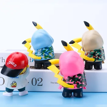Гореща Аниме Фигурка Pokemon Звезда Пикачу Kawai Модни Дрехи Тенденцията Модел Играчки Кукла Вътре В Колата, Декориране На Детски Подарък