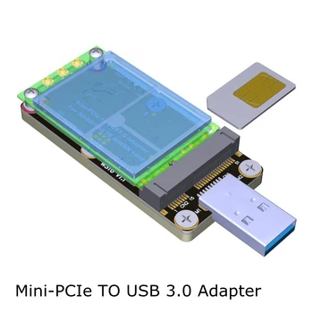 USB 3.0 За Mini-PCIe mPCIe 5G и 4G 3G LTE Модул Безжичен Адаптер Конвертор Карта Mini PCI-e 3,5 В 3A Със Стандартен слот за две SIM карти