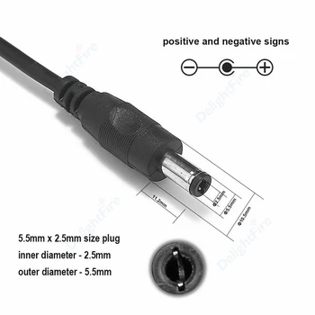 0.5/1/1.5 m 12V 3A 5,5 мм и 2,5 мм 2,1 мм захранващ Кабел Dc Конектор удължителен кабел За Адаптер за Захранване на Led Лентата За Камери за Видеонаблюдение