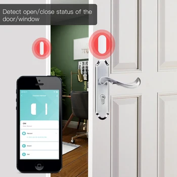 MOES Sasha Интелигентен Сензор за Прозорец на Вратата на Zigbee Интелигентен Детектор за Отваряне/Затваряне на Врати, сот Smart Life Приложение за Дистанционно Управление