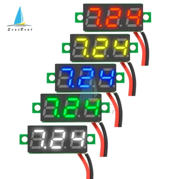 0,28 Инча 2/3 Кабели LED Цифров Волтметър за Постоянен Ток 2,5-30 vdc 0-100 За Измерване на Напрежение за Автомобил Колата на Мобилния Тестер на Напрежение за Захранване на Детектора