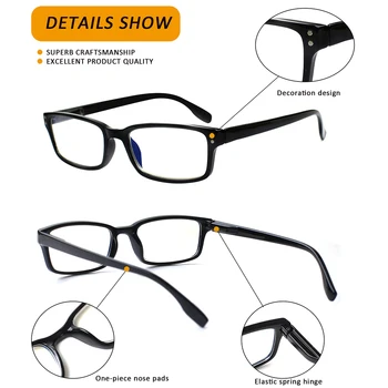 Очила за Четене с Пружинным тръба на шарнирна Връзка Henotin за Мъже и Жени HD Readers с Диоптриями +0, +50, +75, +100, +200...+600