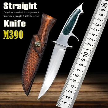 Нов M390 Острието е Открит Пряк Нож Джунглата Боен Инструмент с Остър Нож Походный Самозащита Висококачествен Ловен Нож EDC Подарък