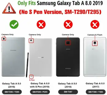 Tab A 8,0 см 2019 Калъф за таблет Samsung Galaxy Tab A 8 SM-T290 SM-T295 Силиконова Защитната Обвивка Поставка Funda Para Калъф