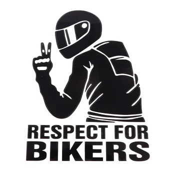 1бр 15x11 см Уважение към Байкерам Етикети Мотоциклет Автомобилни Винилови Стикери Стикери за YAMAHA, Honda, Suzuki, Kawasaki Niu Yadea