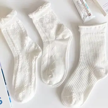 1 Чифт Бели Дантелен Чорапи в стил Лолита