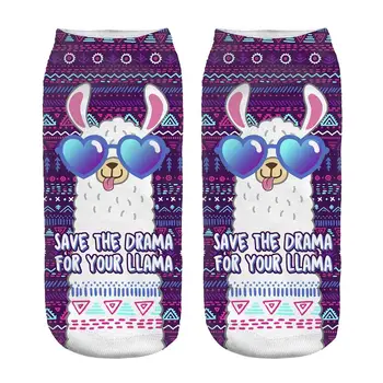 1 чифт/опаковка 3D сладък карикатура алпака вечерни модел топли дамски чорапи унисекс Модни чорапи от полиестер 19*8 см дамски Чорапи гореща капка