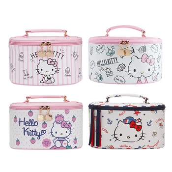 Гореща Разпродажба На Sanrio Hello Kitty Мультяшная Косметичка Kawaii Cat Melody За Съхранение На Косметичка Голям Капацитет Органайзер Малки Звезди-Близнаци