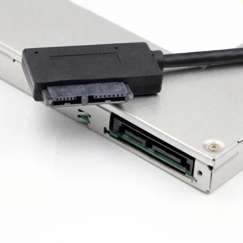 USB адаптер за PC 6P + 7P CD DVD Rom SATA към USB 2.0 Конвертор Sata Slimline 13-Пинов Кабел С за PC, Лаптоп