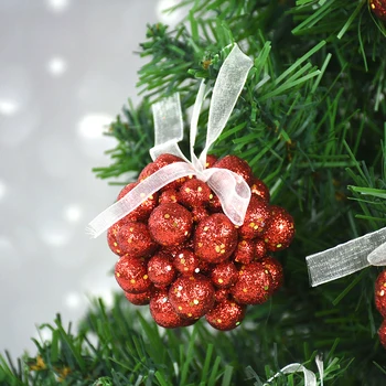 5шт 6 см Златни Коледни Плодове Топка Изкуствена Коледна Череша Бери Коледно Дърво Украшение Ноел Навидад Коледно Дърво за Украса