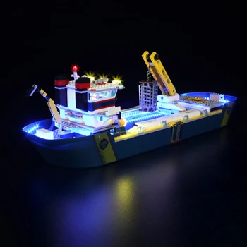 BrickBling Led Лампа Комплект За 60266 Ocean Проучване на Кораб се Събират Блокове Осветление САМ Играчки (В комплекта не е включена Модел на Сградата)