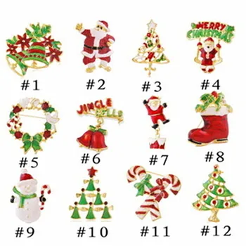 Цветни Карфици-Брошки за Коледни Подаръци в Смесен Стил с Кристали Планински Кристал