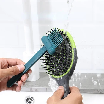 Начало четка за почистване на гребени за коса-2 in1 гребен за почистване на нокти инструмент салон фризьорски салон почистване на косата въздушна възглавница-гребен за пречистване на регионални четка