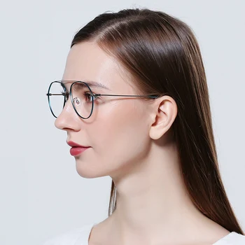 Очила FENCHI в рамките дизайнерски очила за късогледство реколта авиаторские оптични метални прозрачни очила унисекс