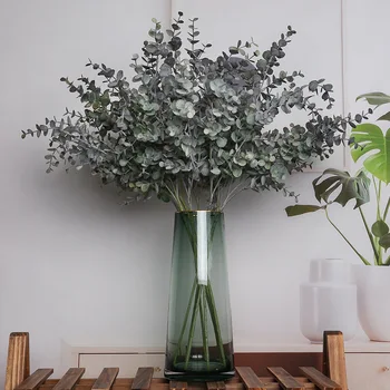 Моделиране на дълъг прът моделиране растения, евкалипт меко украса моделиране зелени стайни растения зелени стайни вази с цветя