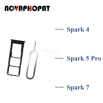 Тава за SIM-карти Novaphopat За Tecno Spark 4 5 7 Pro 5Pro KC2 KC8 KD7 KF6 Сим CG6 KF7 KG6 LG8 Притежателя Слот Адаптер, Четец на Пин
