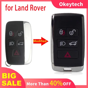 Okeytech 5 бутона Промяна корпус дистанционно Ключ За Land Rover Range Rover LR2 LR4 За Jaguar F-Pace F-Type XE XF XJ Калъф За ключове