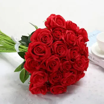 50 см Черни Изкуствени Рози, Клон Цветя, Сватбена Украса на Дома Фланелевая Плат Сладки Розови Фалшиви Цветя 8 Цвята По избор