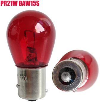 10 бр./компл. Типът / размерът на задните Стоп-сигнали Червени Крушки Задни Стоп-сигнал BAW15D BAW15S 12 В 21-Вата PR21/5 W 1156 S25 Обратната Паркинг Лампа Лампа