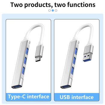 Тип C C USB ХЪБ 3,0 3,1 4 Порта, Мулти Сплитер OTG Адаптер За Lenovo, HUAWEI, Xiaomi Macbook Pro 15 Air Pro Аксесоари USB Хъб